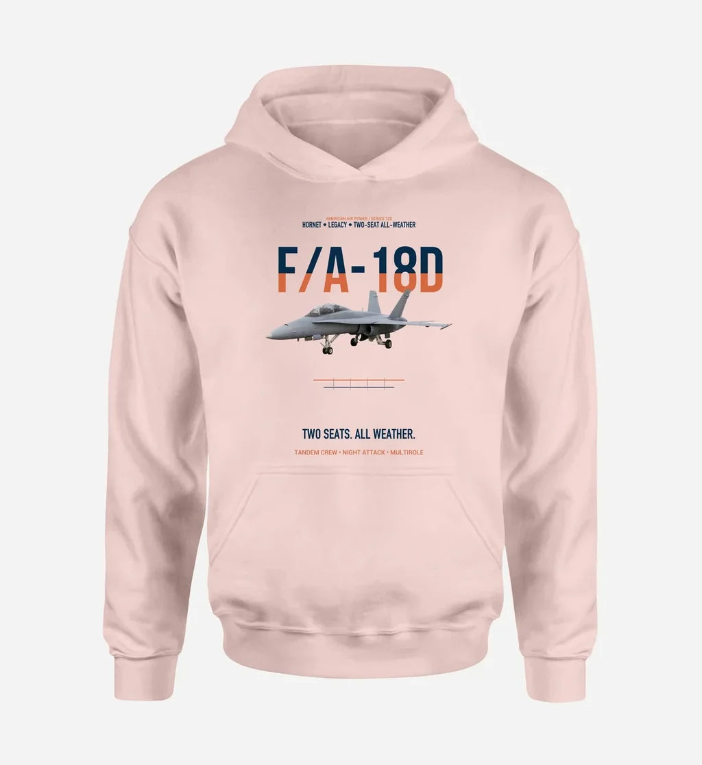 F-A-18D HORNET design on pink hoodie single side