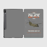 Thumbnail for Boeing CH-47F Chinook design on gray samsung tablet tablet case