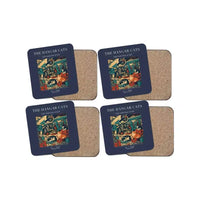 Thumbnail for The Hangar Cats - Designed Coasters design on navy blue 4-pieces-set