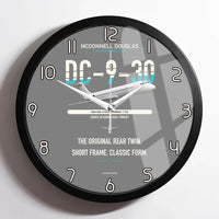 Thumbnail for McDonnell Douglas DC-9-30 design on gray framed wall clock
