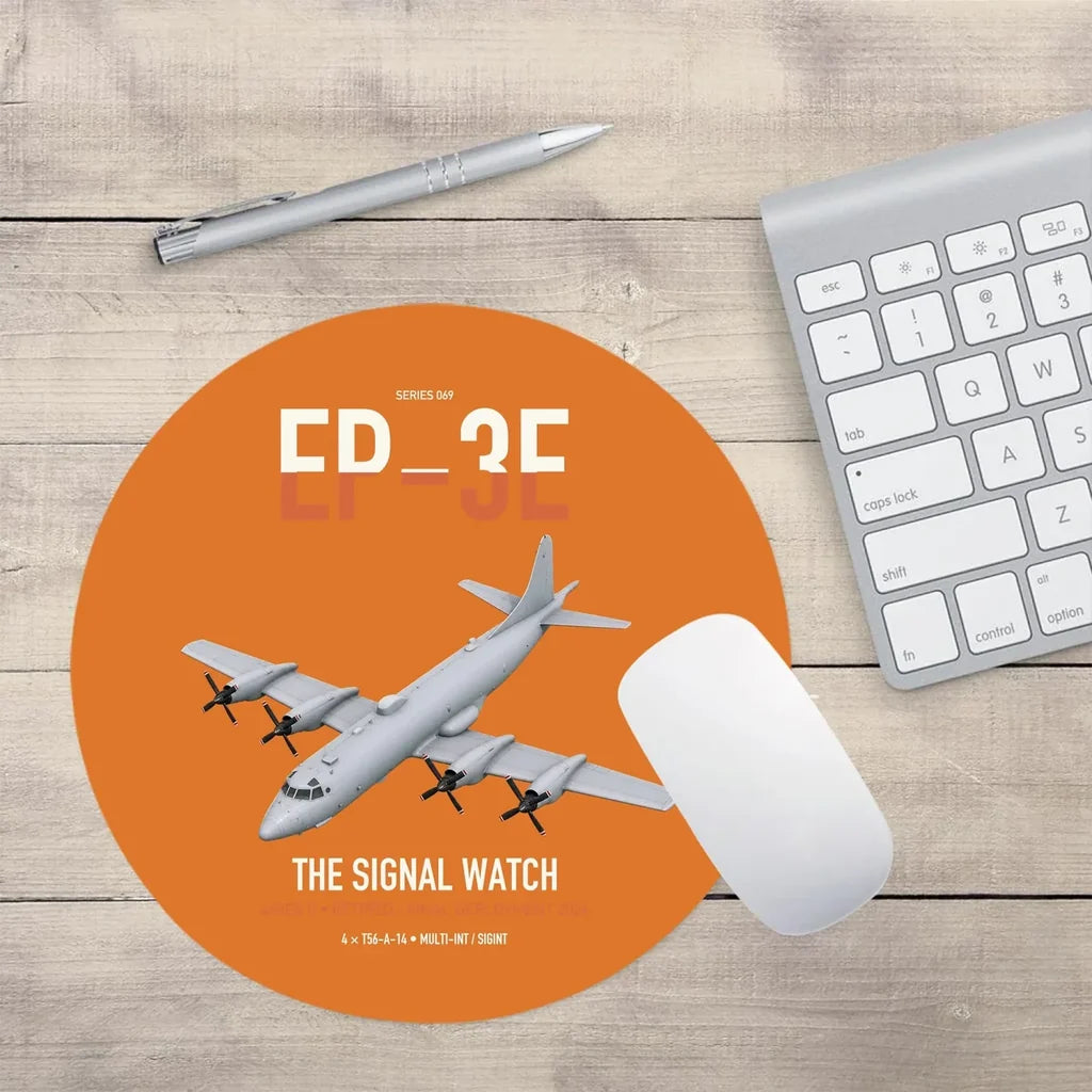 EP-3E ARIES II design on orange round mouse pad
