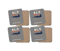 Thumbnail for AJ-2 Savage Tanker design on gray 4 pieces set coaster