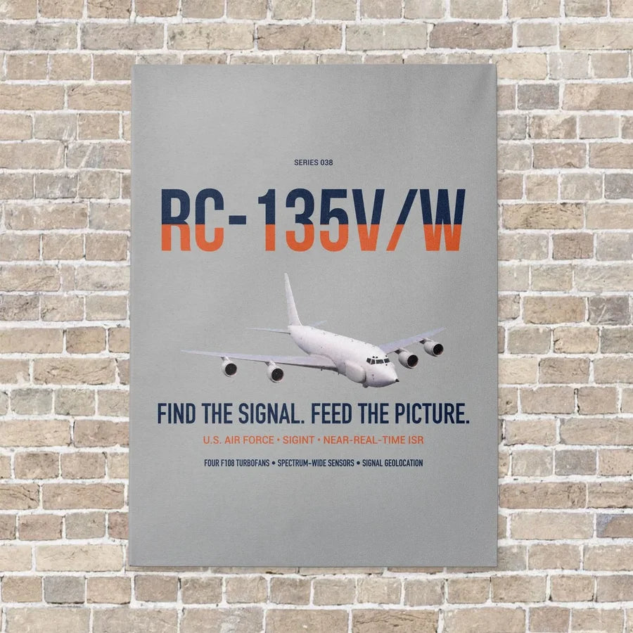 RC-135V W Rivet Joint vertical canvas print - no frame - light gray background