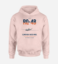 Thumbnail for RQ-4B Global Hawk design on pink double-side hoodie, single-side print