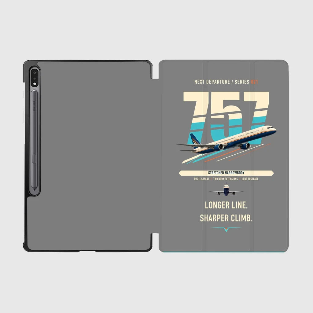 Boeing 757-300 design on gray samsung tablet tablet case