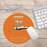 Thumbnail for Bombardier Learjet 75 Liberty design on orange round mouse pad