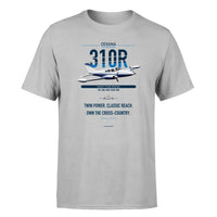 Thumbnail for Cessna 310R design on light gray double-side t-shirt, single-side print
