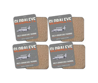 Thumbnail for Saab GlobalEye design on gray 4 pieces set coaster