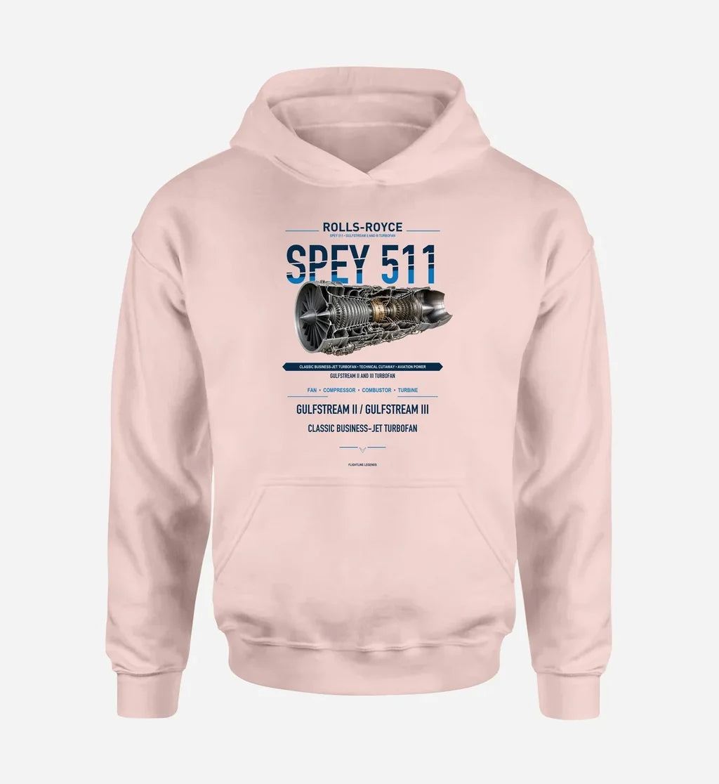 SPEY 511 design on pink hoodie single side