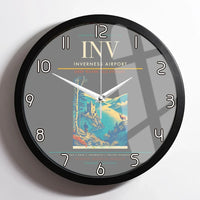 Thumbnail for Inverness Airport (INV) design on gray framed wall clock