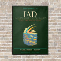 Thumbnail for Washington Dulles International Airport IAD - Canvas Framed - Dark Green