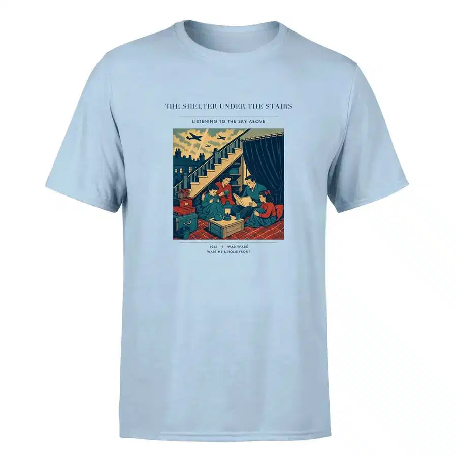 VINTAGE G4533 - The Shelter Under The Stairs - Premium T-Shirt design on lightblue premium t shirt