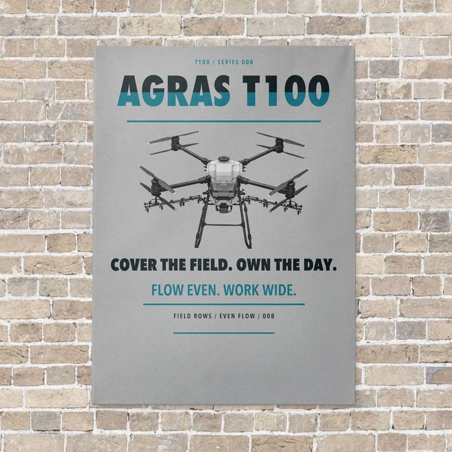 DJI Agras T100 vertical canvas print - no frame - light gray background