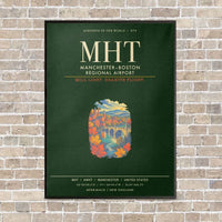 Thumbnail for ManchesterBoston Regional Airport MHT - Canvas Framed - Dark Green