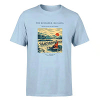 Thumbnail for VINTAGE G4350 - The Reindeer Crossing - Premium T-Shirt design on lightblue premium t shirt