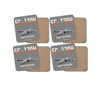 Thumbnail for EC-130H Compass Call design on gray 4 pieces set coaster