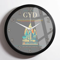 Thumbnail for Heydar Aliyev International Airport (GYD) design on gray framed wall clock
