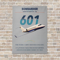 Thumbnail for Bombardier Challenger 601 vertical canvas print - no frame - light gray background