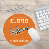 Thumbnail for F-82B Twin Mustang design on orange round mouse pad