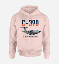 Thumbnail for C-390 Millennium design on pink double-side hoodie, single-side print