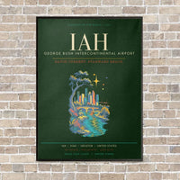 Thumbnail for Houston George Bush Intercontinental Airport IAH - Canvas Framed - Dark Green