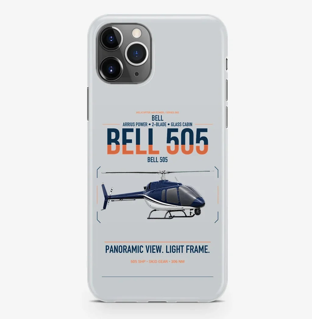 Bell 505 design on light gray magsafe iphone case, for iPhone Pro Max