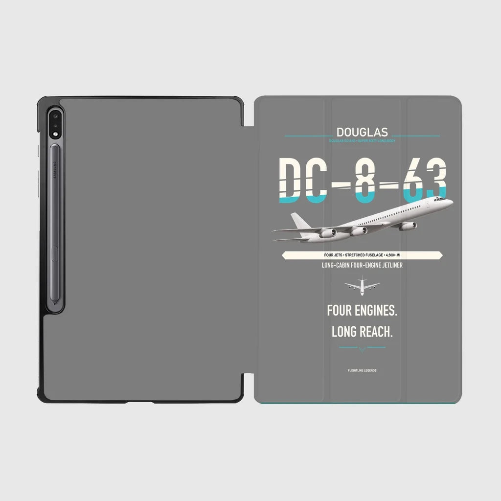 Douglas DC-8-63 design on gray samsung tablet tablet case