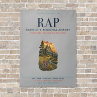 Thumbnail for Rapid City Regional Airport RAP vertical canvas print - no frame - light gray background