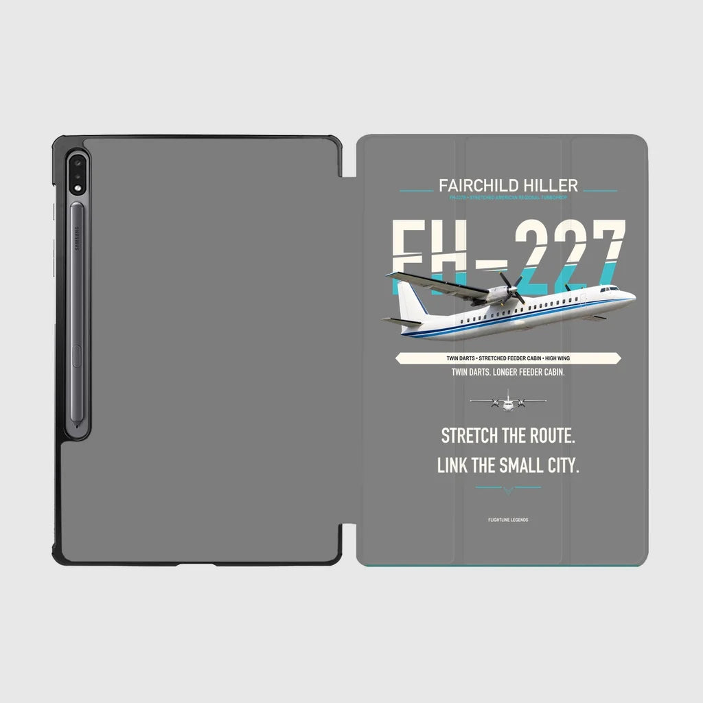 Fairchild Hiller FH-227B design on gray samsung tablet tablet case