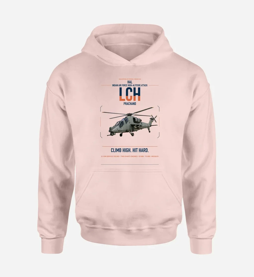 HAL LCH Prachand design on pink double-side hoodie, single-side print