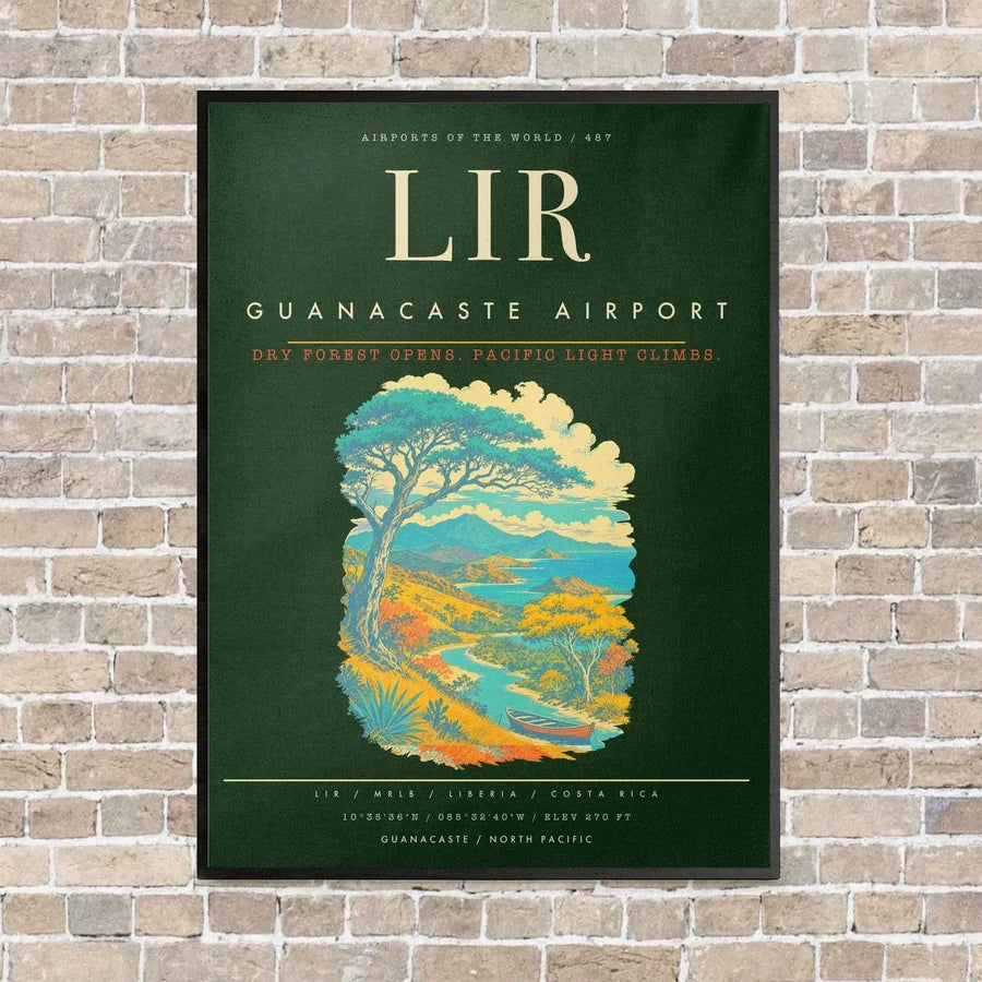Guanacaste Airport LIR - Canvas Framed - Dark Green