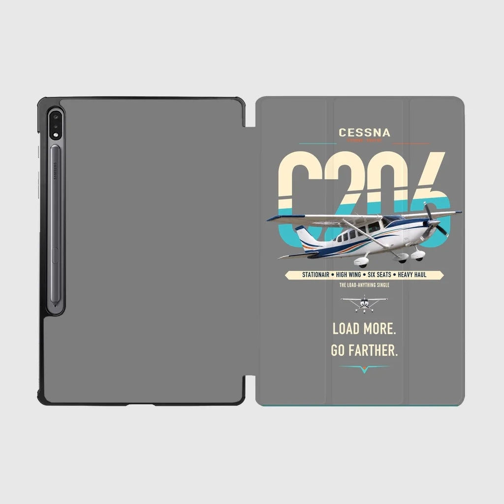 Cessna 206 Stationair design on gray samsung tablet tablet case