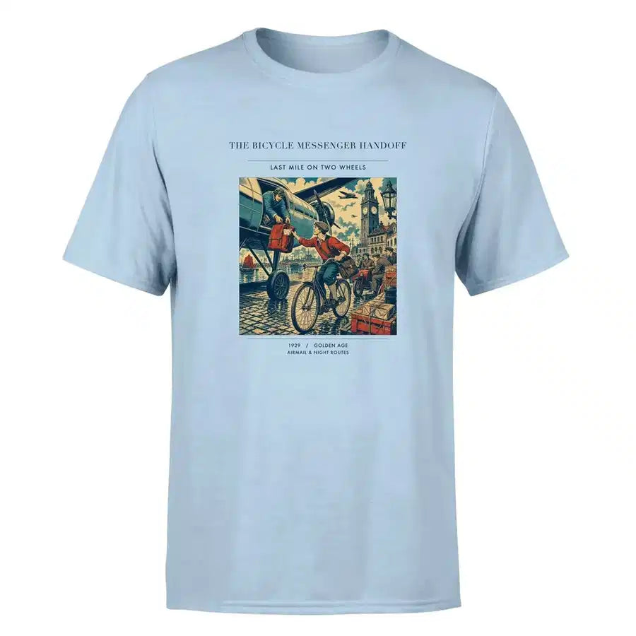 VINTAGE G4311 - The Bicycle Messenger Handoff - Premium T-Shirt design on lightblue premium t shirt