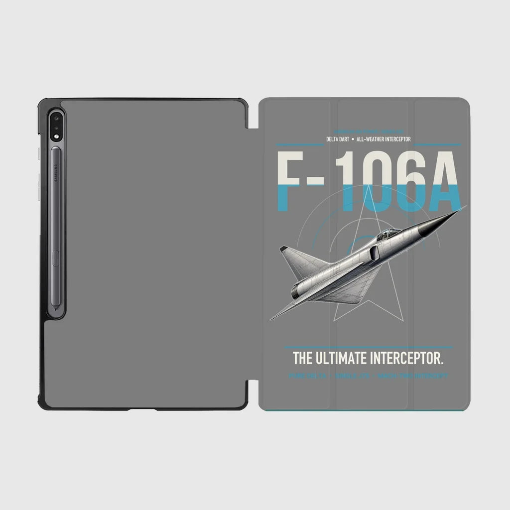 F-106A Delta Dart design on gray samsung tablet tablet case