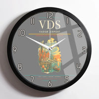 Thumbnail for Vadsø Airport (VDS) design on gray framed wall clock