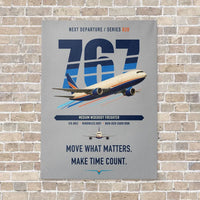 Thumbnail for Boeing 767-300F vertical canvas print - no frame - light gray background