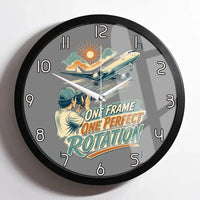 Thumbnail for One Frame One Perfect Rotation design on gray framed wall clock