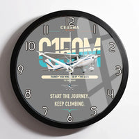 Thumbnail for Cessna 150M design on gray framed wall clock