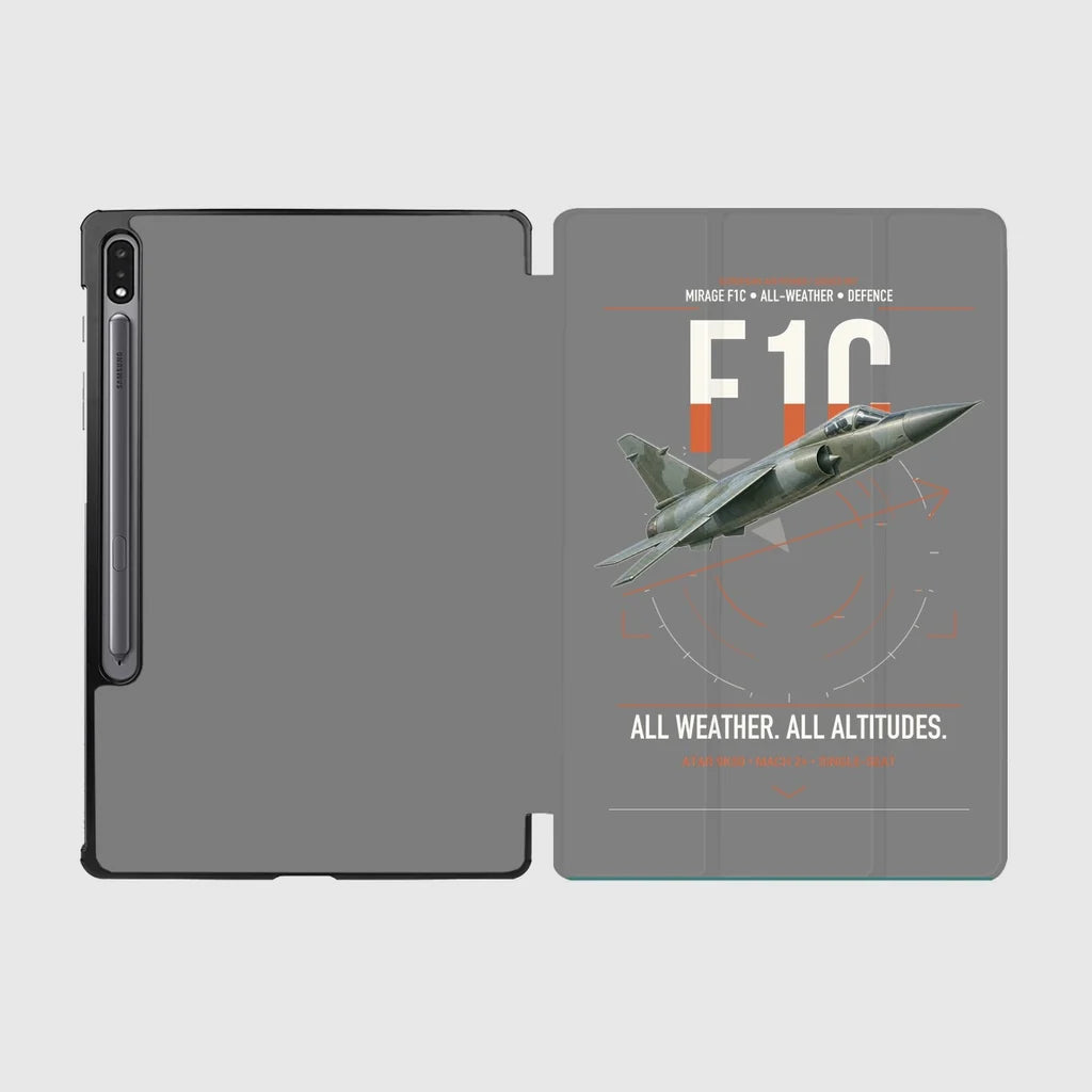 Dassault Mirage F1C design on gray samsung tablet tablet case