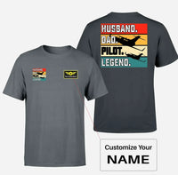 Thumbnail for Husband & Dad & Pilot & Legend Designed Double-Side T-Shirts - view 11