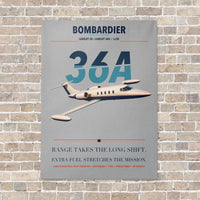 Thumbnail for Bombardier Learjet 36A vertical canvas print - no frame - light gray background