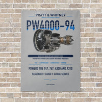 Thumbnail for PW4000-94 vertical canvas print - no frame - light gray background