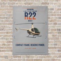 Thumbnail for Robinson R22 Beta II vertical canvas print - no frame - light gray background