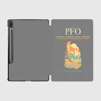 Thumbnail for Paphos International Airport (PFO) design on gray samsung tablet tablet case