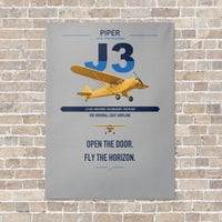 Thumbnail for Piper J-3 Cub vertical canvas print - no frame - light gray background
