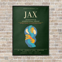 Thumbnail for Jacksonville International Airport JAX - Canvas Framed - Dark Green