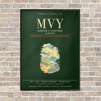 Thumbnail for Martha's Vineyard Airport MVY - Canvas Framed - Dark Green