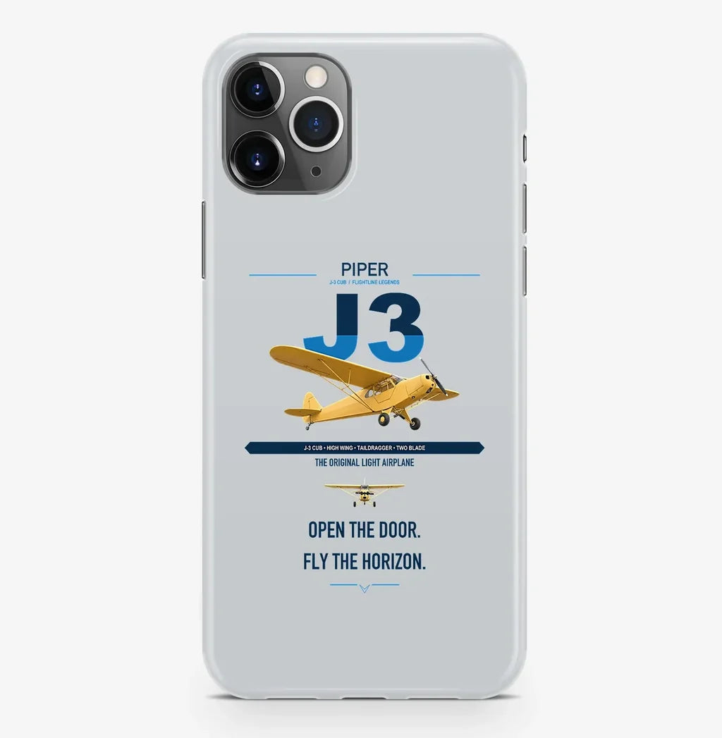 Piper J-3 Cub design on light gray magsafe iphone case, for iPhone Pro Max