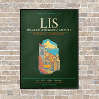 Thumbnail for Lisbon Humberto Delgado Airport LIS - Canvas Framed - Dark Green