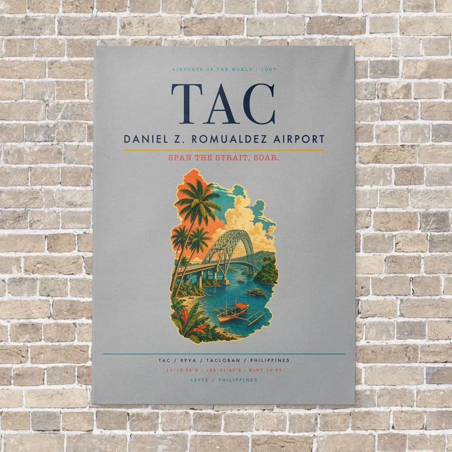 Daniel Z. Romualdez Airport TAC vertical canvas print - no frame - light gray background